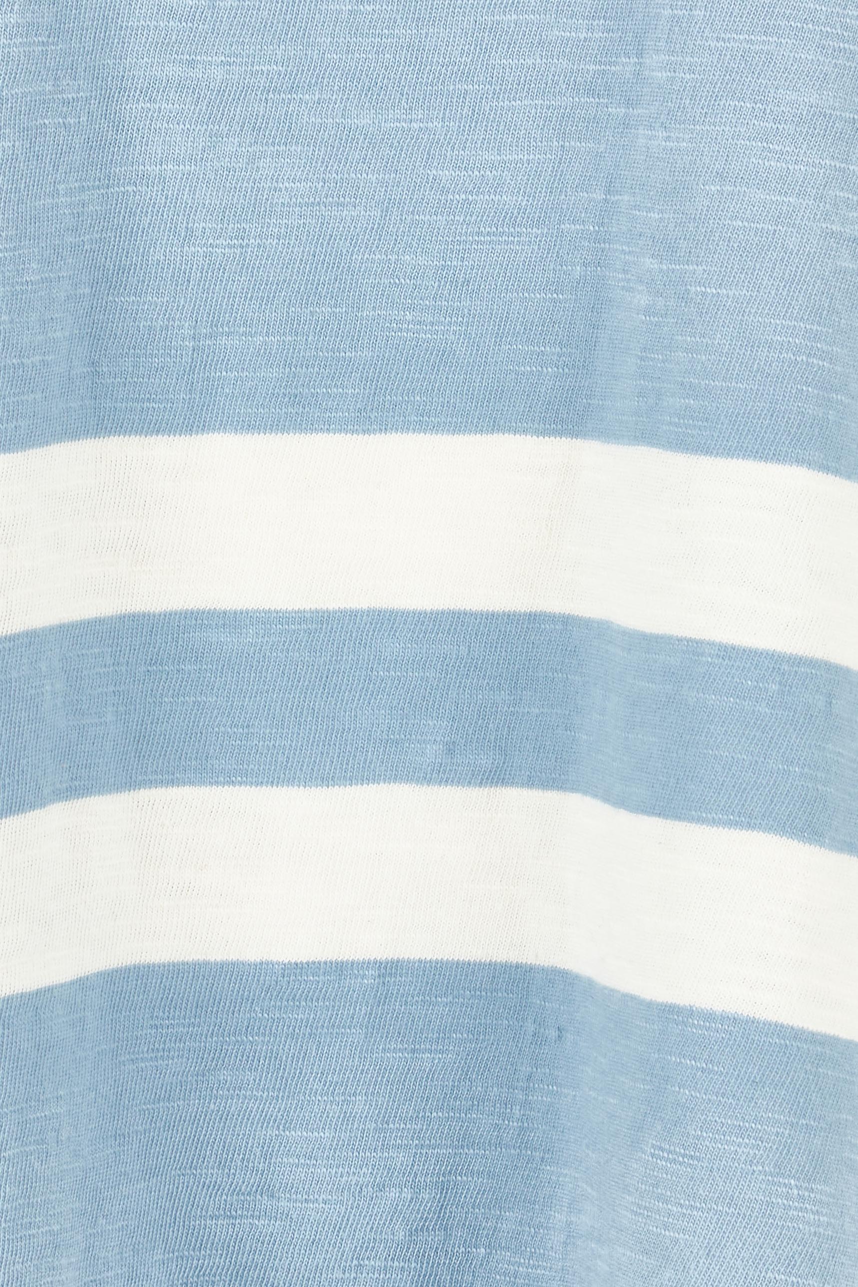 Product shot of the Allegra Long Sleeve Cotton Tee in colour Marshblue (White), detail