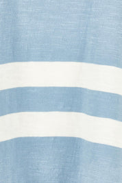Product shot of the Allegra Long Sleeve Cotton Tee in colour Marshblue (White), detail