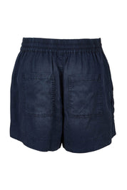 Product shot of the Bliss Washed Short in colour Washednavy (Blue), from the back