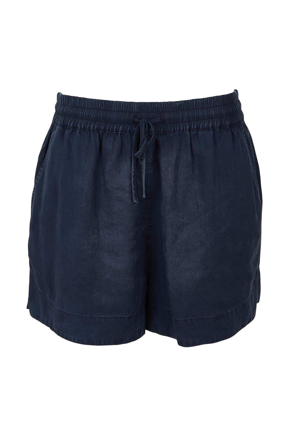 Product shot of the Bliss Washed Short in colour Washednavy (Blue), from the front