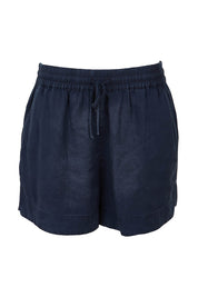 Product shot of the Bliss Washed Short in colour Washednavy (Blue), from the front