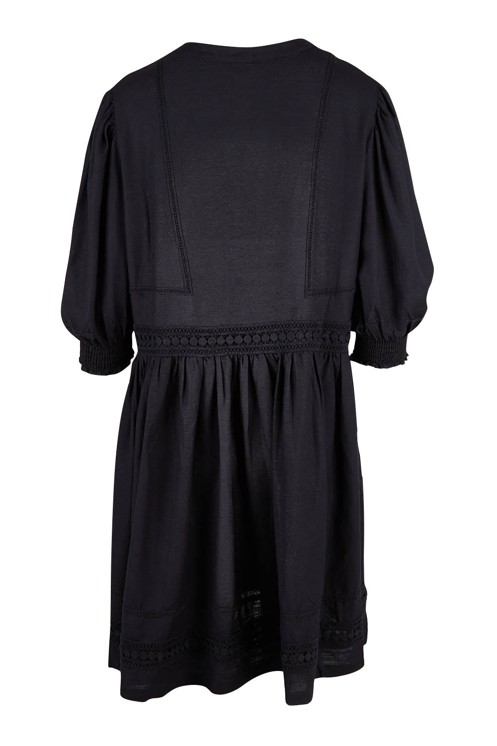 Product shot of the Market Dress in colour Black (Black), from the back