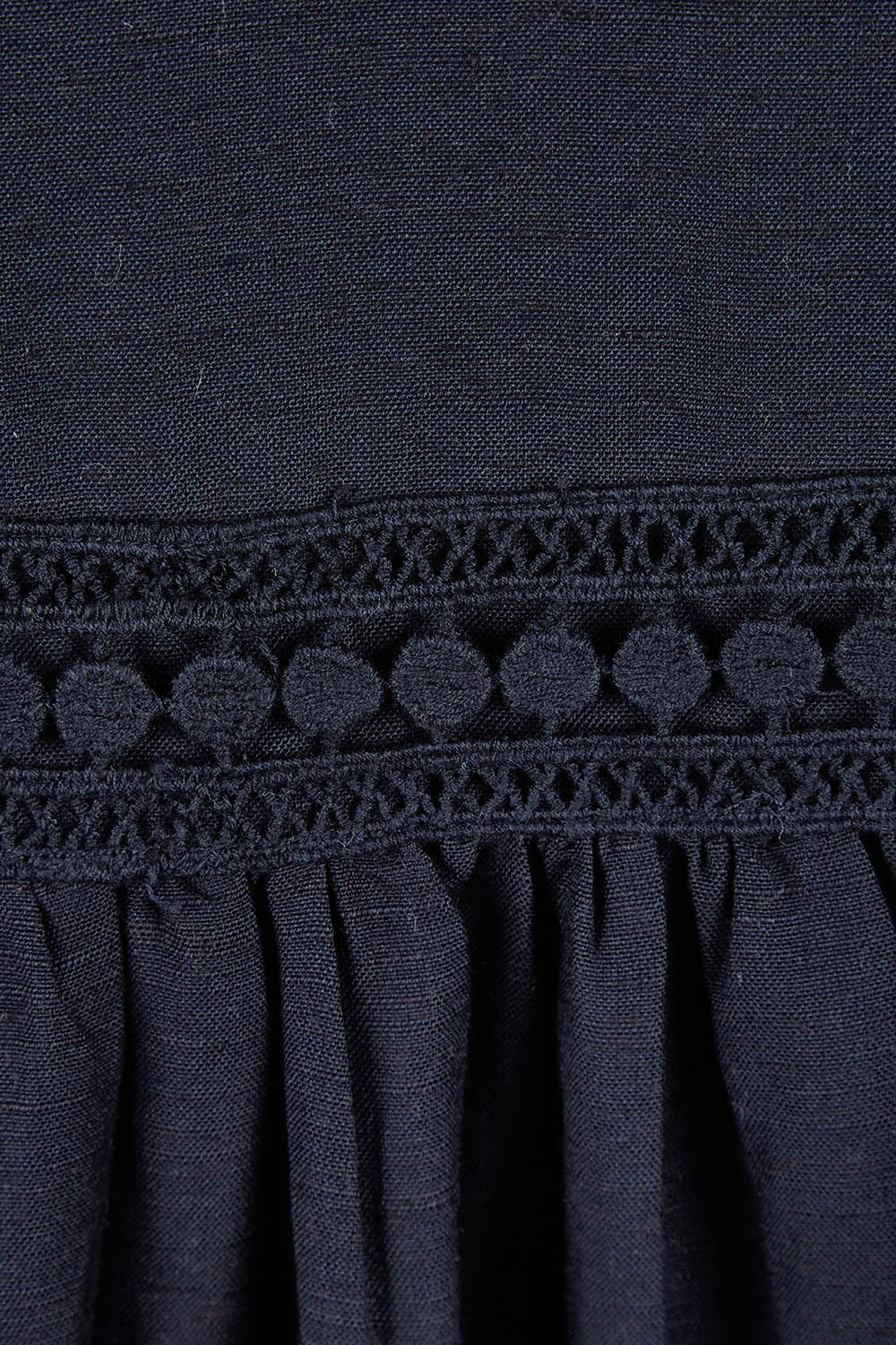 Product shot of the Market Dress in colour Black (Black), detail