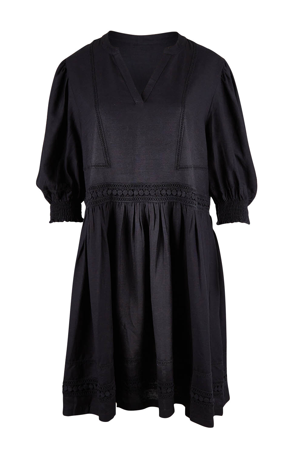 Product shot of the Market Dress in colour Black (Black), from the front