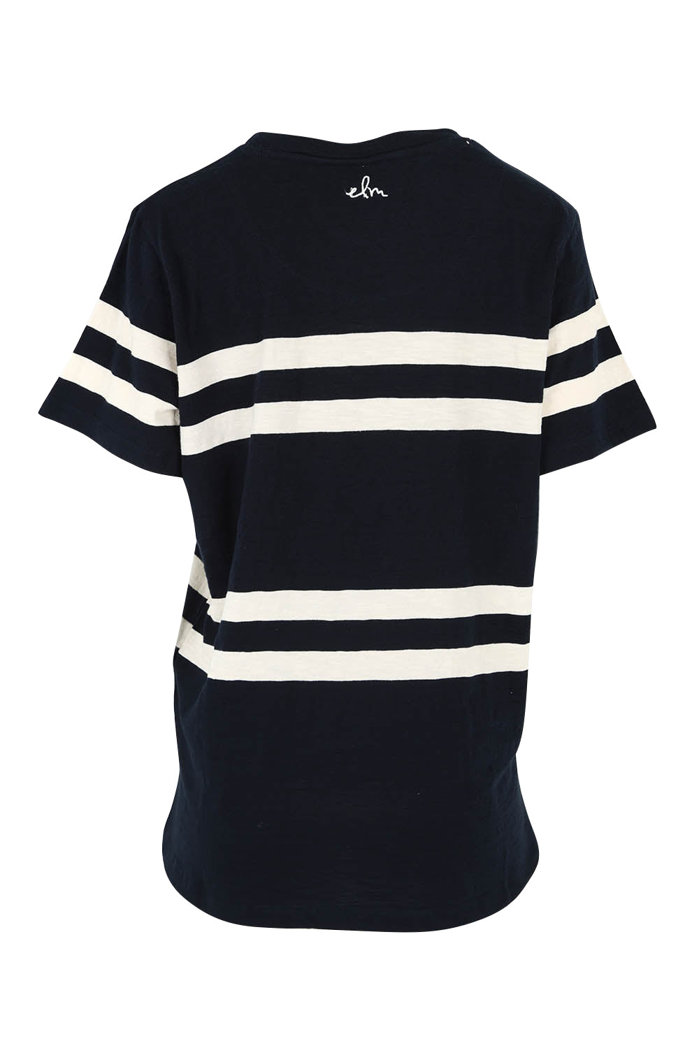 Product shot of the Allegra Ss Tee in colour Navywhite (Blue), from the back