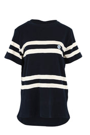 Product shot of the Allegra Ss Tee in colour Navywhite (Blue), from the front