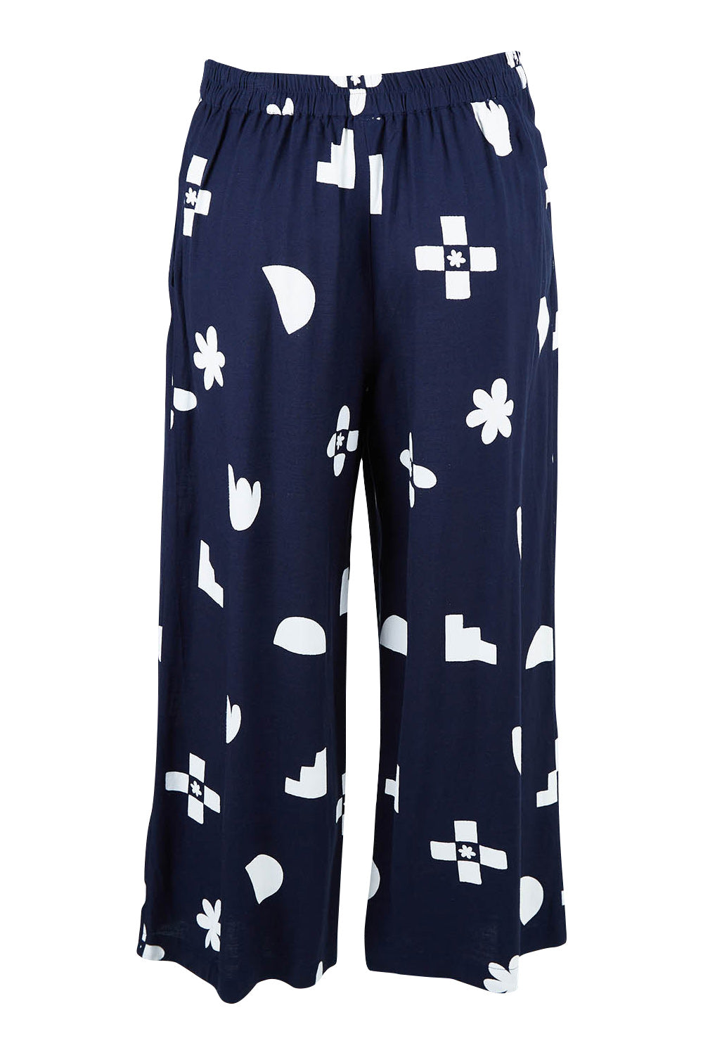 Product shot of the Ellipse Wide Leg Pant in colour Ellipse (Blue), from the back