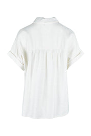 Product shot of the Clem Shirt in colour Coconut (White), from the back