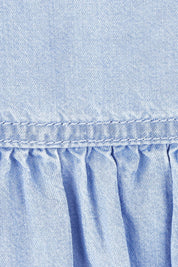 Product shot of the Shanee Chambray Dress in colour Bluewash (Blue), detail