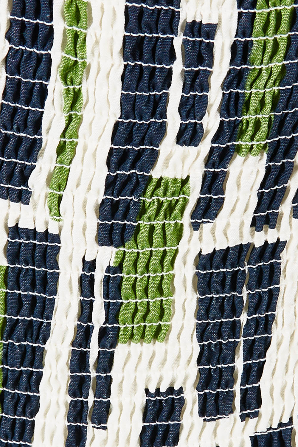 Product shot of the Valley Dress in colour Valleygeo (White), detail
