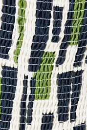 Product shot of the Valley Dress in colour Valleygeo (White), detail