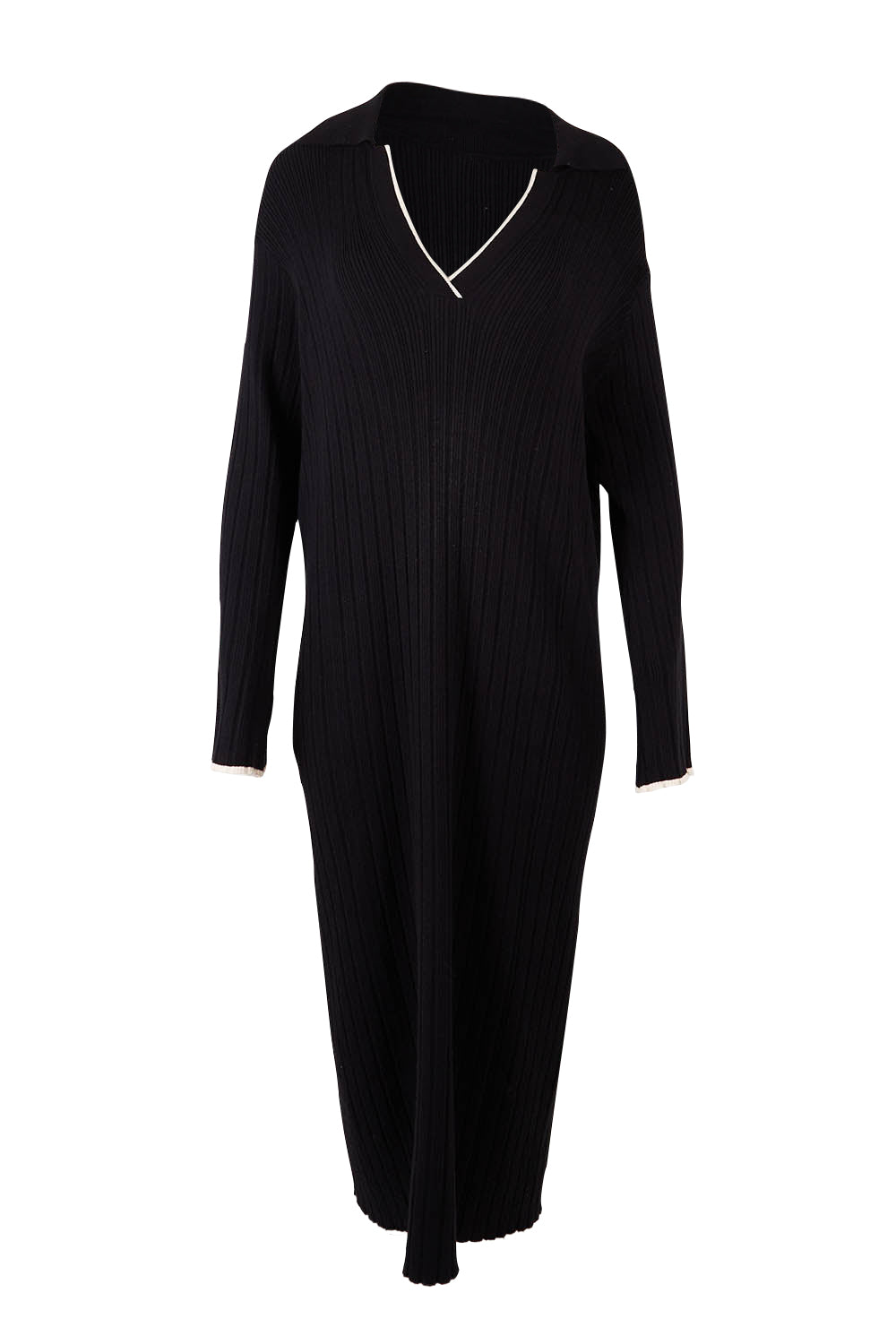 Product shot of the Maple Knit Dress in colour Black (Black), from the front