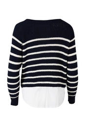 Product shot of the Fawn Combo Knit in colour Drksapp (Blue), from the back