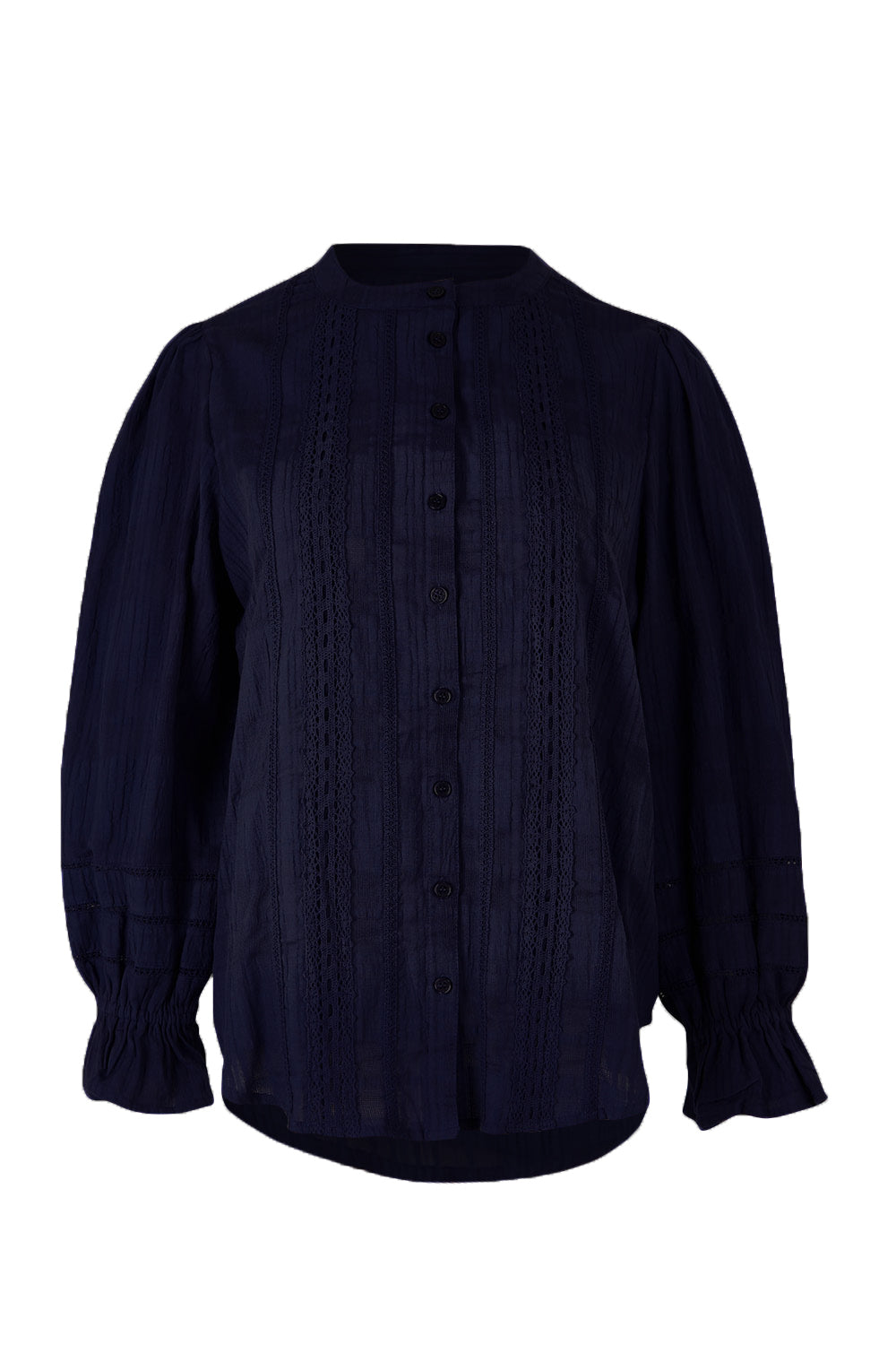 Product shot of the Fennel Shirt in colour Navy (Blue), from the front
