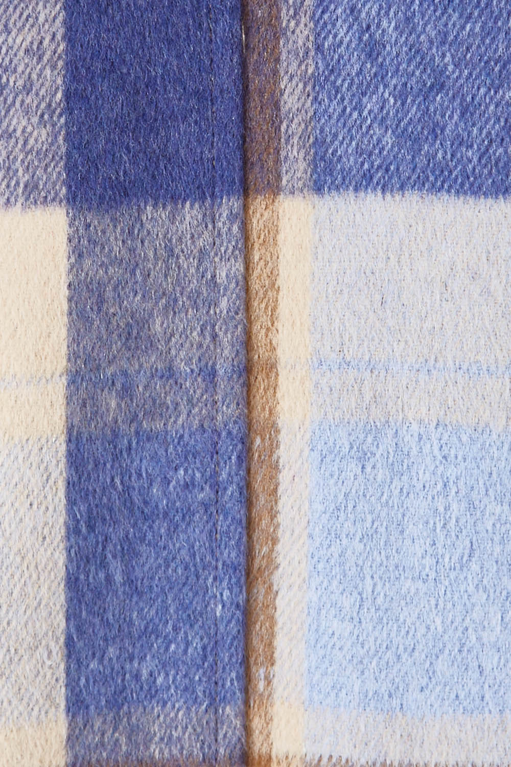 Product shot of the Cove Check Coat in colour Navyhydra (Blue), detail