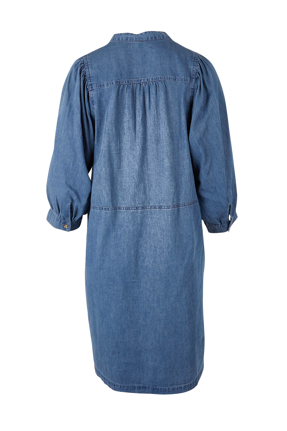 Product shot of the Filippa Dress in colour Midblue (Blue), from the back