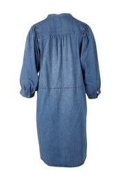 Product shot of the Filippa Dress in colour Midblue (Blue), from the back