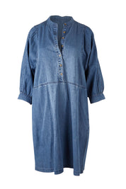 Product shot of the Filippa Dress in colour Midblue (Blue), from the front