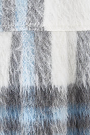 Product shot of the Victory Check Shacket in colour Check (White), detail