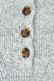 Product shot of the Bron Button Knit in colour Greymarle (Grey), detail