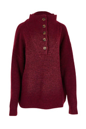 Bron Button Knit – Maroon