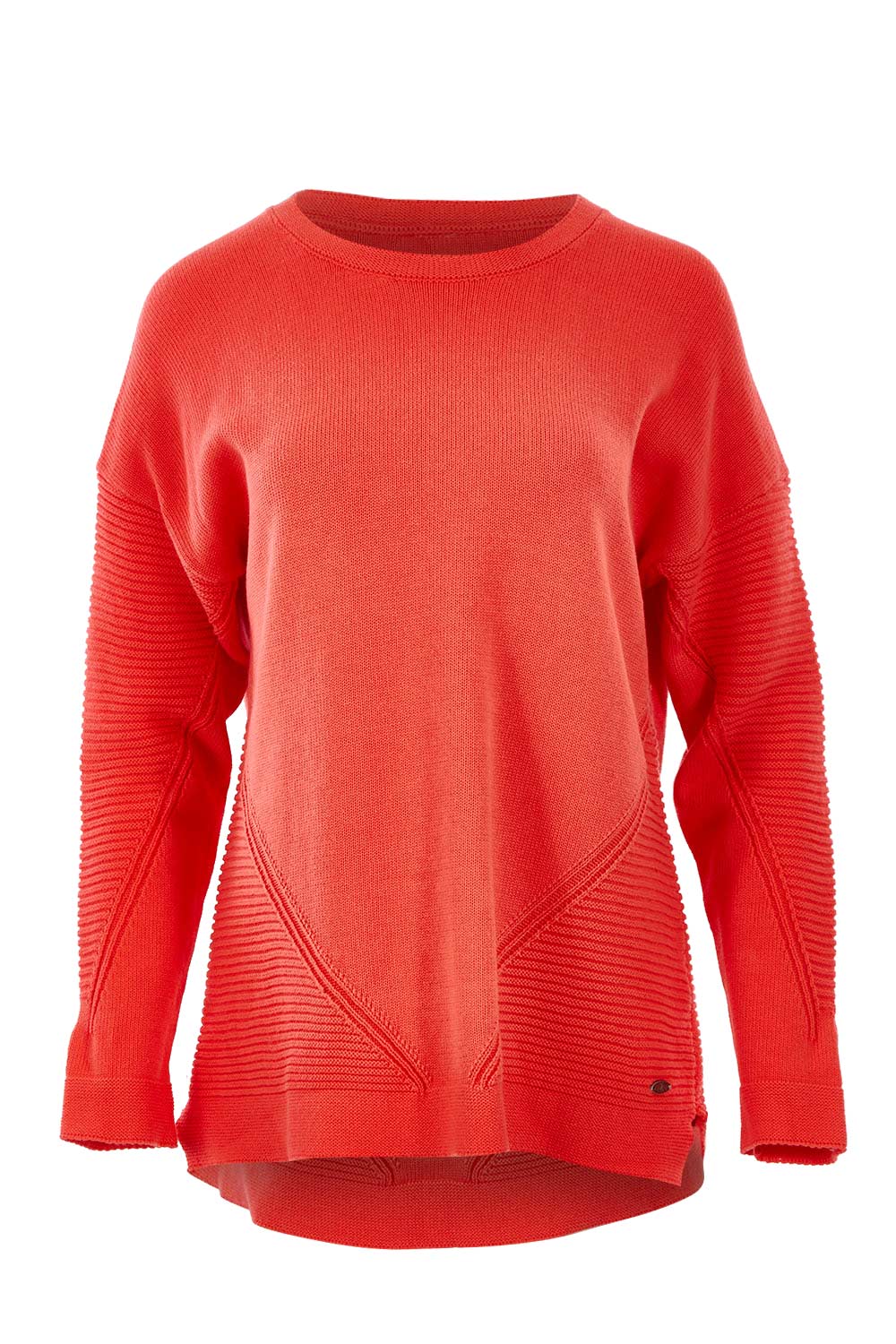 Product shot of the Ember Knit in colour EmberGlow, from the front