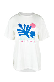 Product shot of the Art House Cotton Tee in colour Marshmello (White), from the front