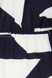 Product shot of the Dali Abstract Dress in colour Midnight (Blue), detail