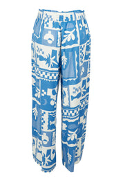 Product shot of the Holiday Sun Pant in colour Cerulean (Blue), from the back