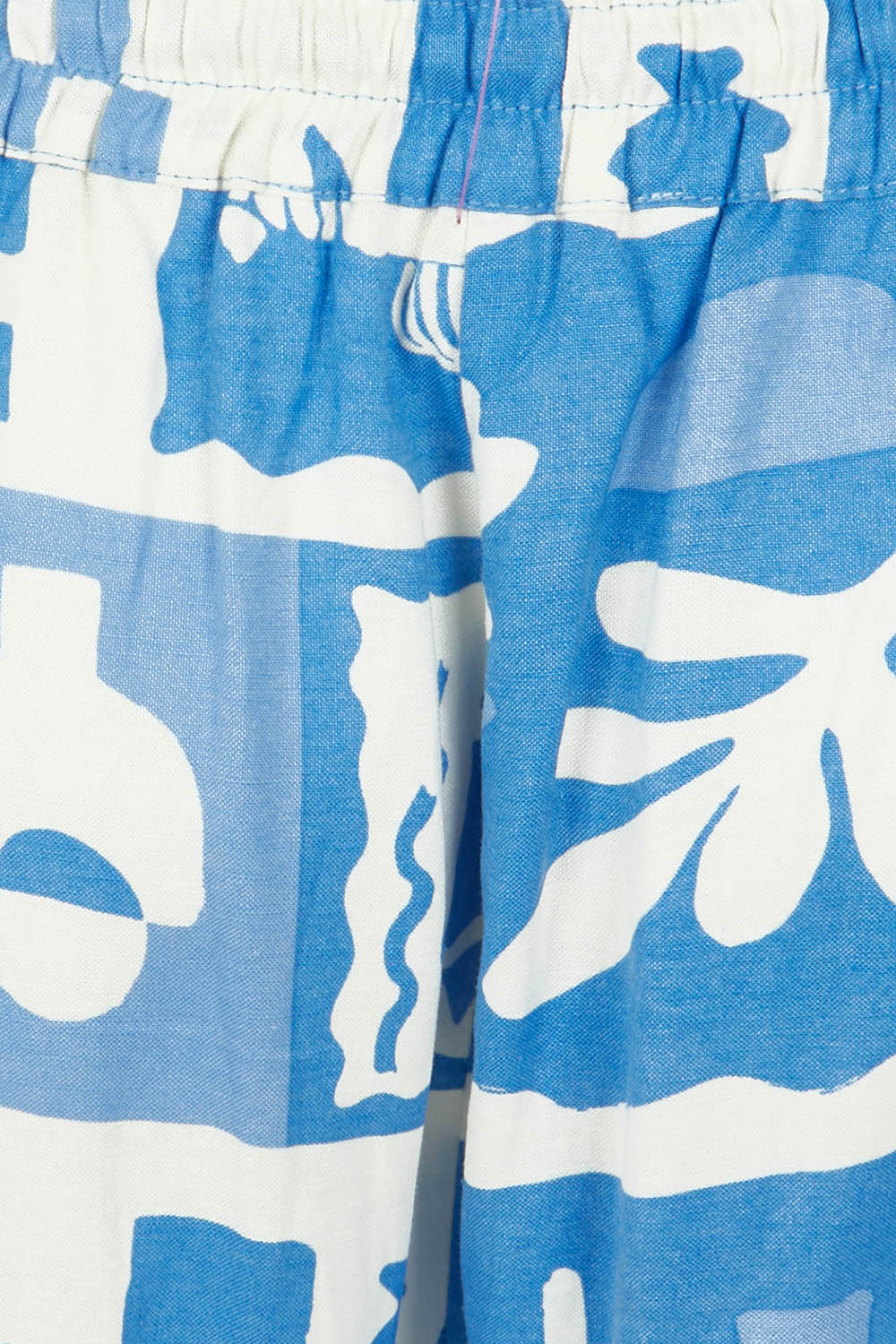 Product shot of the Holiday Sun Pant in colour Cerulean (Blue), detail