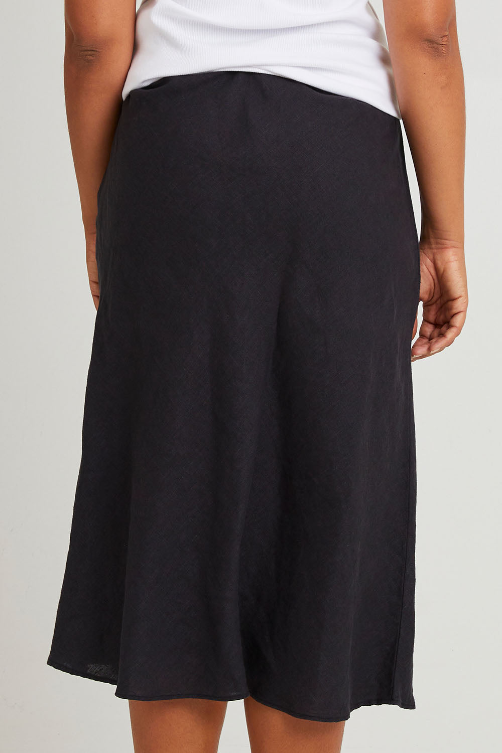 Preloved Eleni Linen Skirt - Black