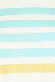 Product shot of the Line Up Tee in colour Marshmello (White), detail
