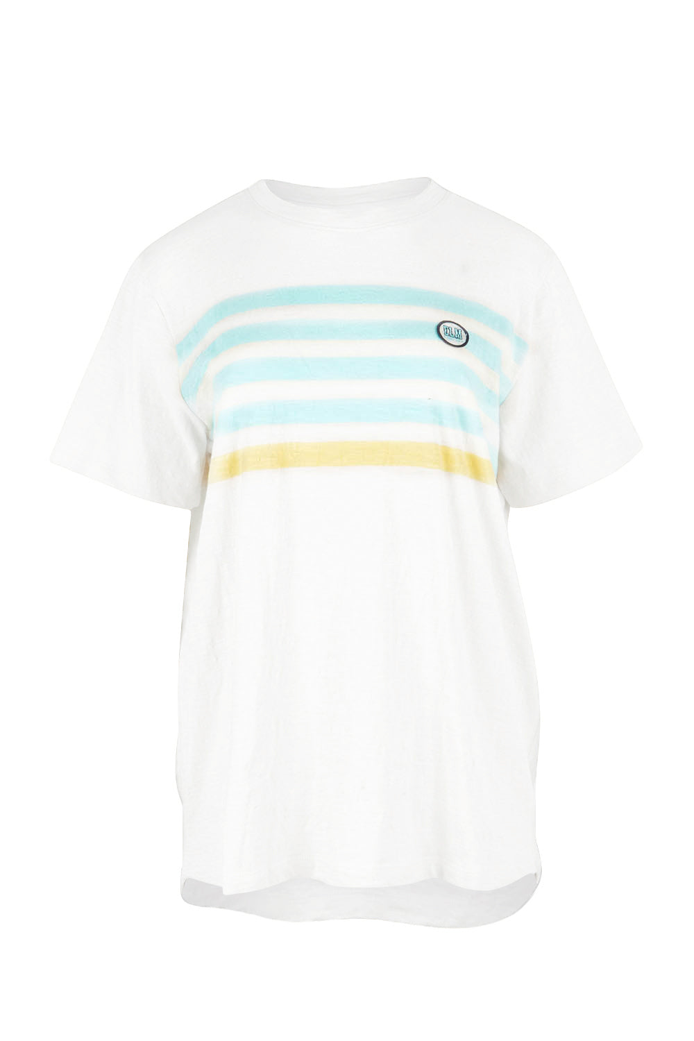 Product shot of the Line Up Tee in colour Marshmello (White), from the front
