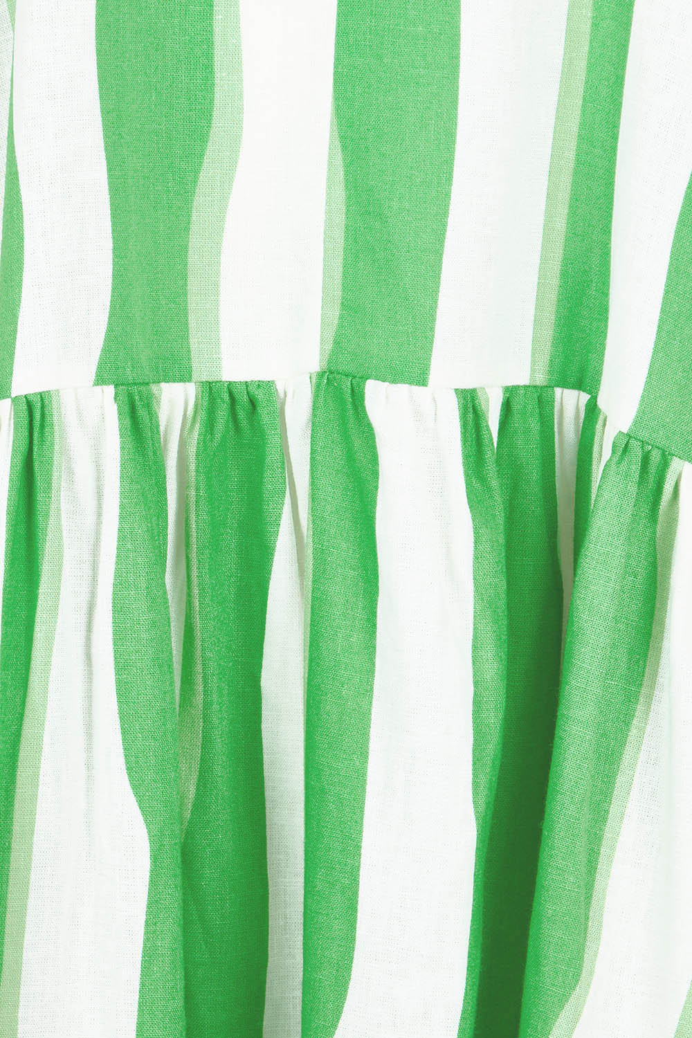Product shot of the Spritz Stripe Linen Blend Dress in colour Greenwhite (Green), detail