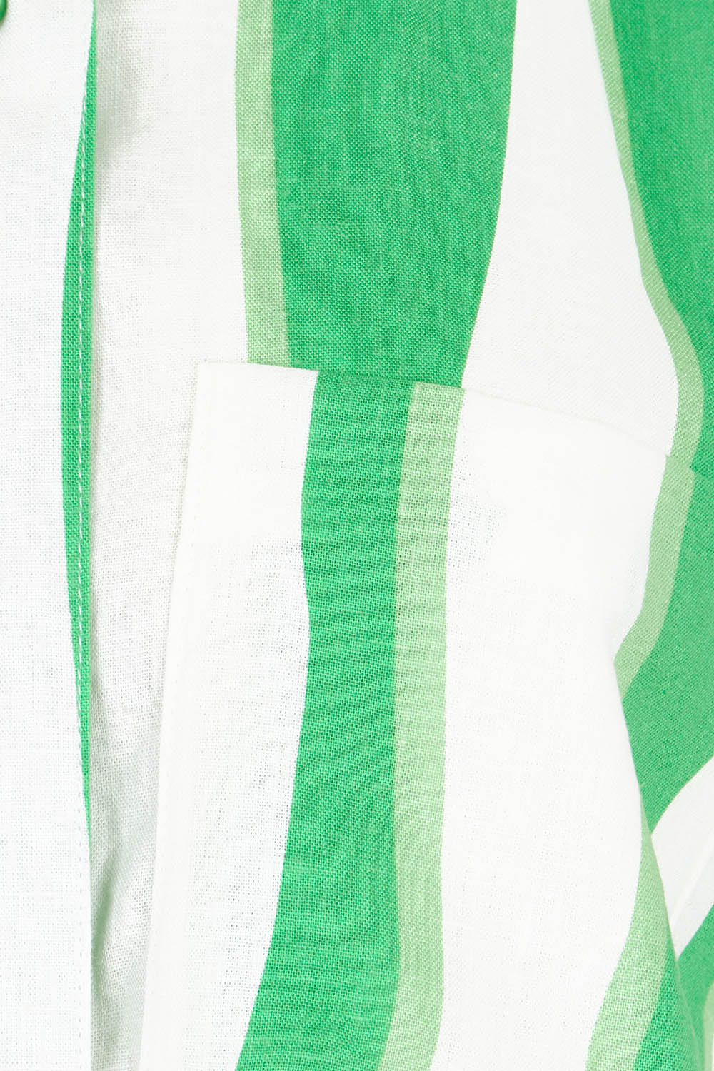 Product shot of the Spritz Stripe Linen Blend Shirt in colour Greenwhite (Green), detail