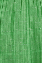 Product shot of the Isabella Cotton Blend Dress in colour Greenbriar (Green), detail