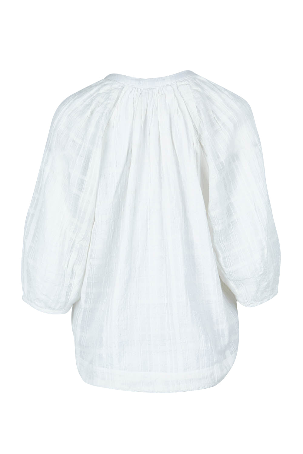 Product shot of the Isabella Cotton Blend Blouse in colour Marshmello, from the back