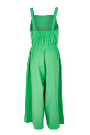 Product shot of the Stevie Jumpsuit in colour Greenbriar (Green), from the back