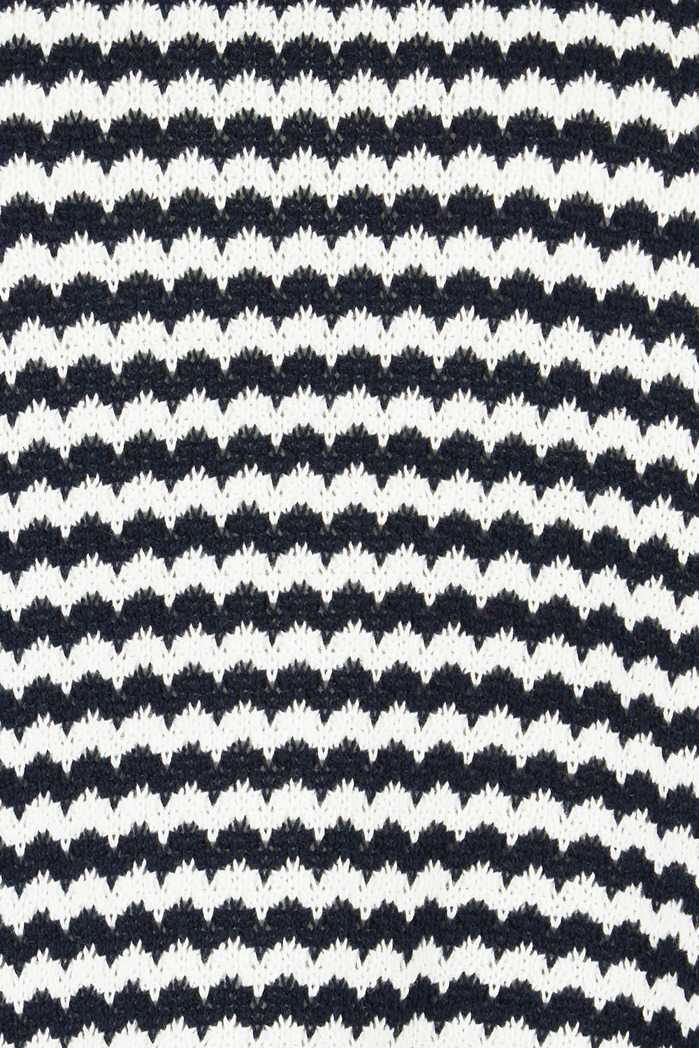Product shot of the Rosie Stripe Cotton Knit Top in colour Navywhite, detail