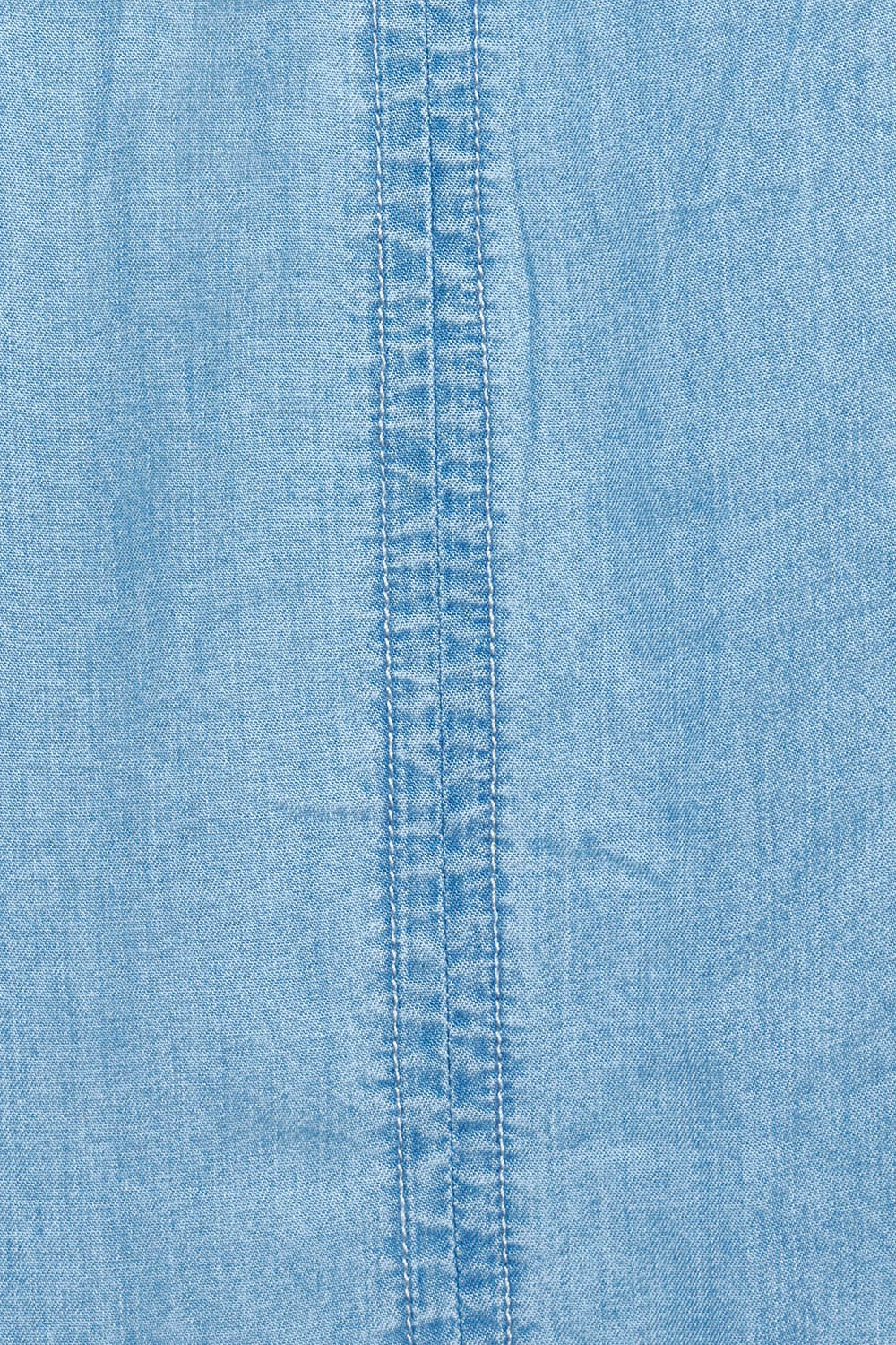 Product shot of the Penny Chambray Utility Skirt in colour Midblue (Blue), detail