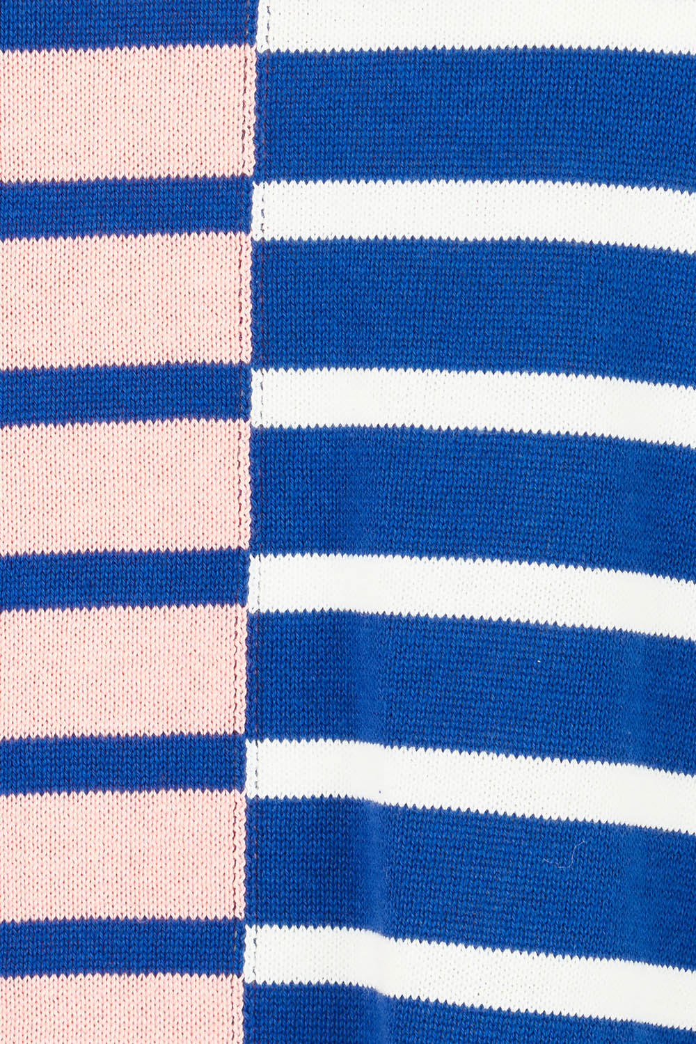 Product shot of the Louise Spliced Cotton Knit in colour Deepbluepn, detail
