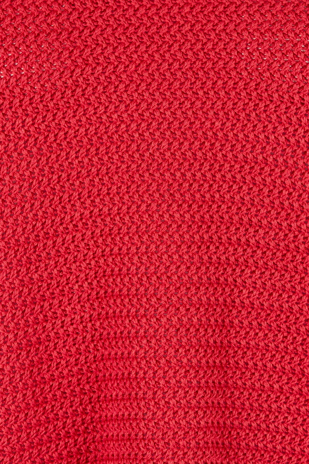Product shot of the Camellia Short Sleeve Cotton Knit in colour Cranberry (Red), detail