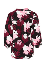 Product shot of the Hadley Floral Lyocell Linen Top in colour Hadleyprin, from the back