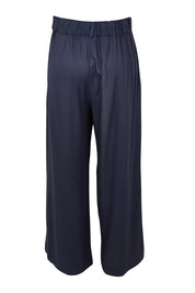 Product shot of the Georgina Pant in colour Navy (Blue), from the back