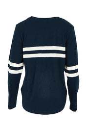 Product shot of the Adora Long Sleeve Cotton Tee in colour Darksapph (Blue), from the back