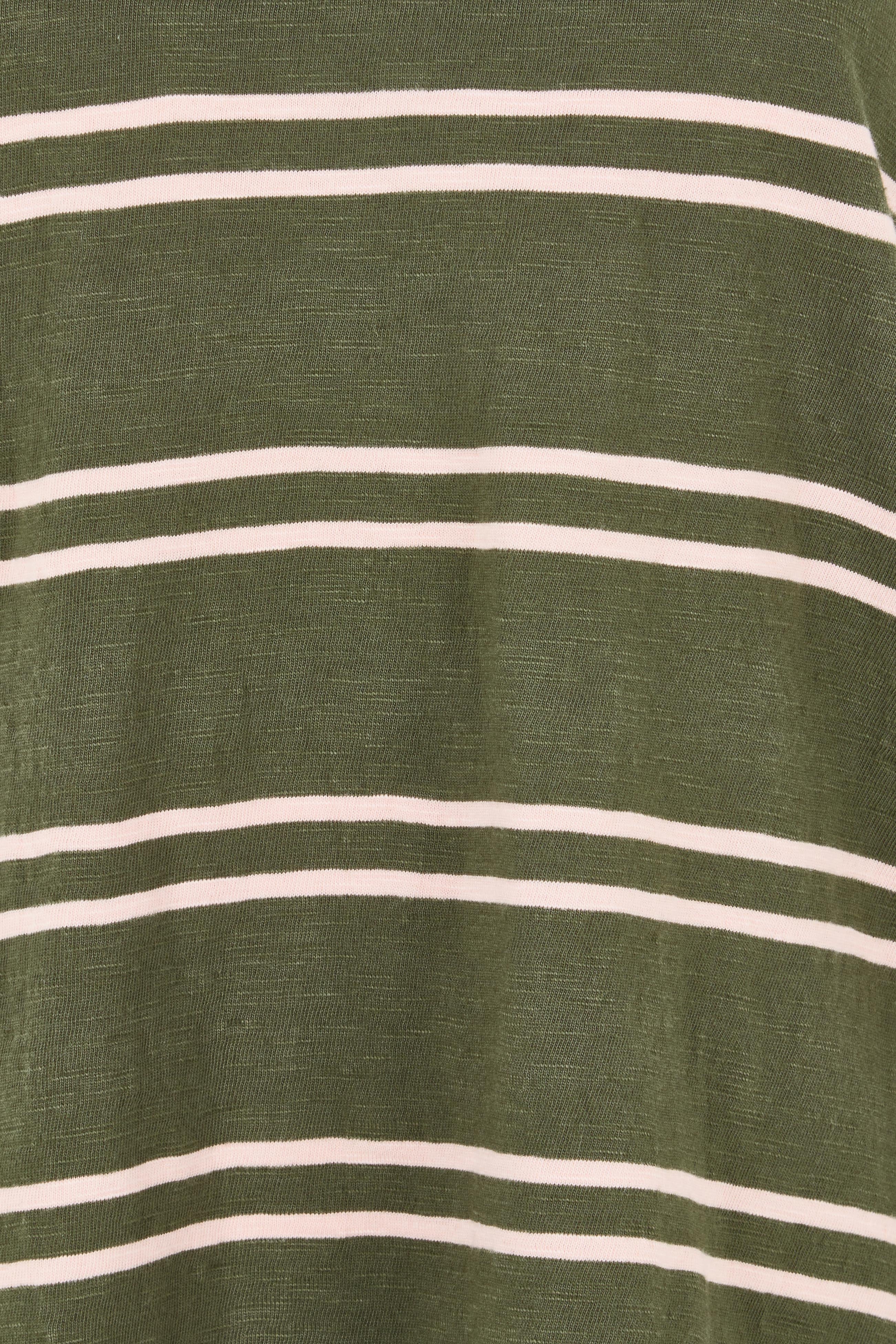 Product shot of the Lexa Stripe Long Sleeve Cotton Tee in colour Cloverpink, detail