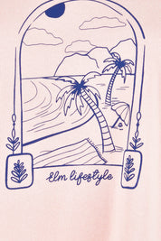 Product shot of the Sketch Cotton Crew in colour Pinkblush (Pink), detail