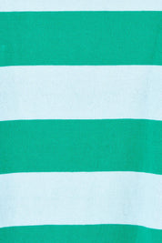 Product shot of the Poet Cotton Tee in colour Greenblue, detail