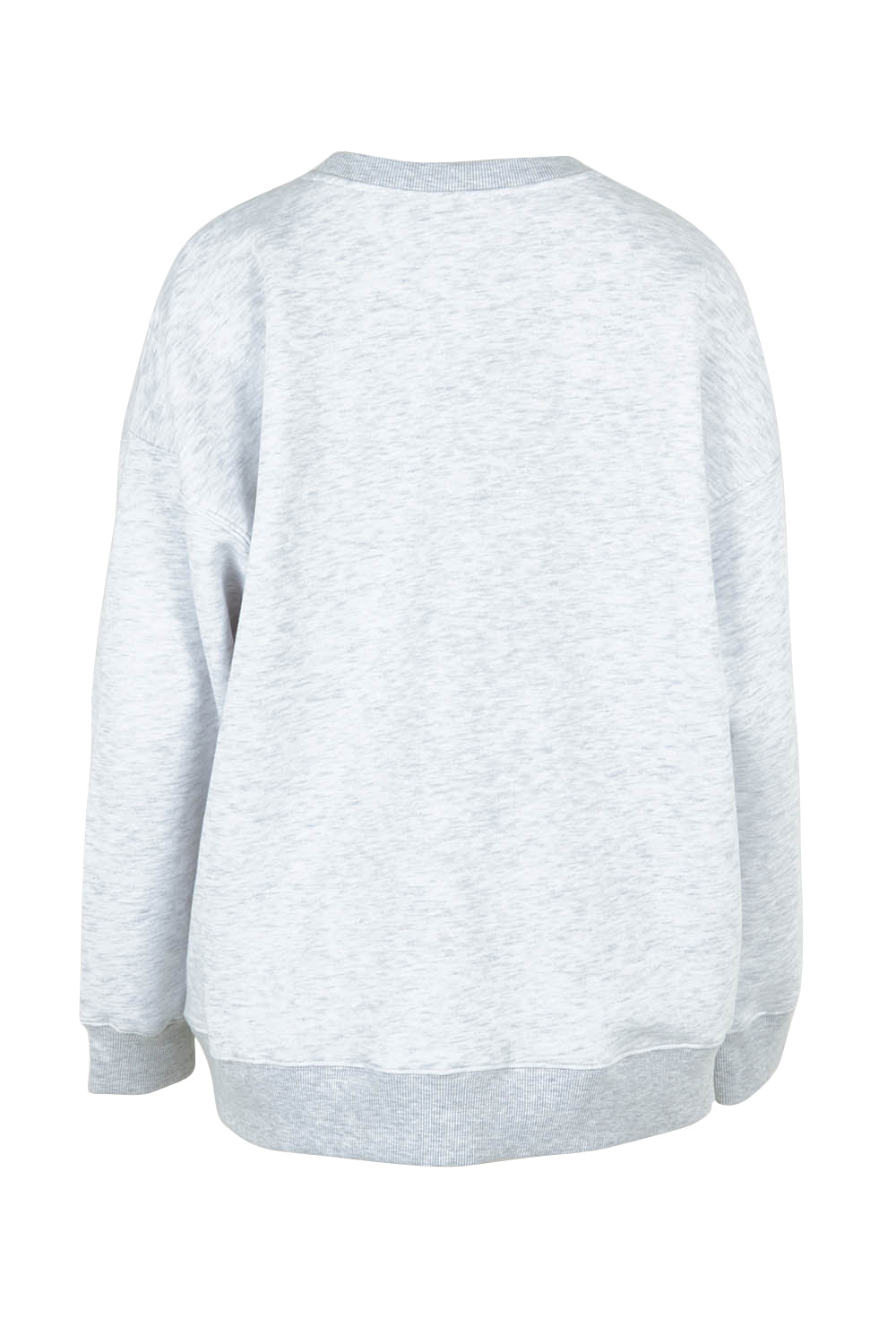Product shot of the Emblem Cotton Crew in colour Greymarle (Grey), from the back