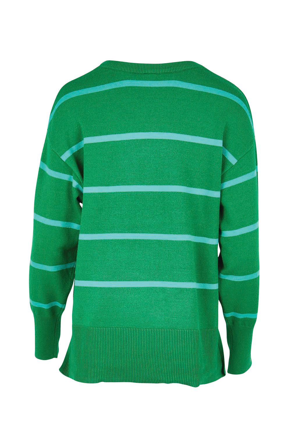Product shot of the Charli Stripe Knit – Virdisgree in colour Virdisgree, from the back